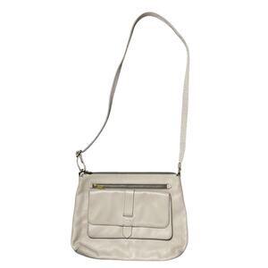 Fossil Gray Leather Crossbody Bag